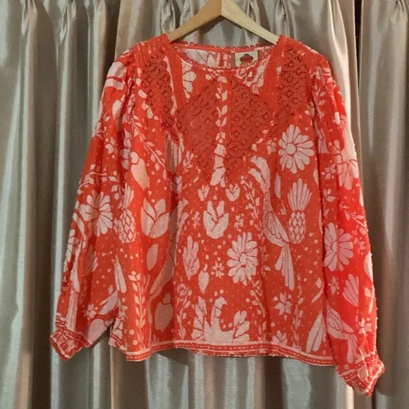 Women's FARM Rio Set Orange Neon Jungle Mini Bohemian Skirt | L /  Top | M - Picture 2 of 15